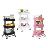 Carrito Organizador Multiusos Cajonera Estante Multifunción Color Negro