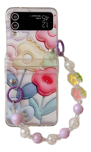 3d Colored Flowers Suitable For Zflip3/4 5g Phone Case