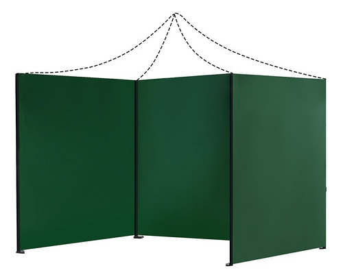 Lona Lateral Para Toldo Plegable 2x2 Tipo Verde