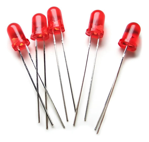 100 Led Rojo Difuso 5 Mm Avr Compatible Raspberry Robotica | MercadoLibre