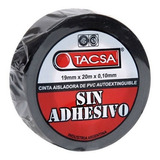 Cinta Aisladora Sin Adhesivo Tacsa X 20mts Negro Pack X10