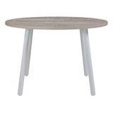 Mesa Comedor Lag Circular Con Patas Circular Blancas Tapa Blanco Lavado Patas Blanco