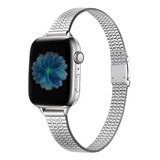 Malla De Acero Inox Apple Watch 42/44/45 8/7/6/5/4/3/2/1 Pla