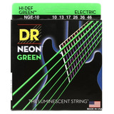 Cuerdas Guitarra Eléctrica 10/46 Hi-def Neon Green Dr Nge-10