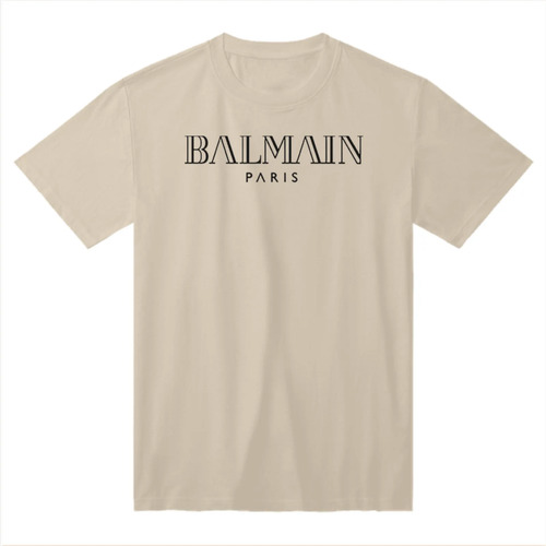 Camiseta Estampada Balmain Paris De Algodón Con Cuello Redon