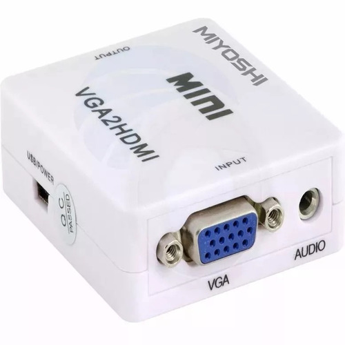 Conversor Vga A Hdmi Con Audio Adaptador Full Hd 1080p