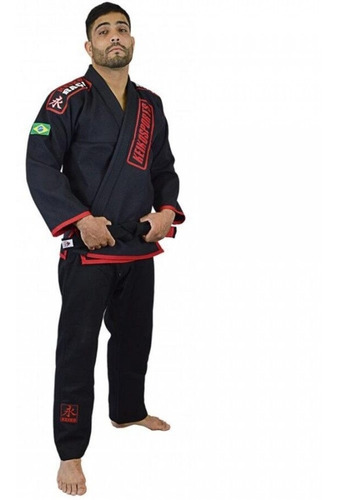 Kimono Jiu Jitsu Keiko Série Ouro Trançado Azul Ou Preto