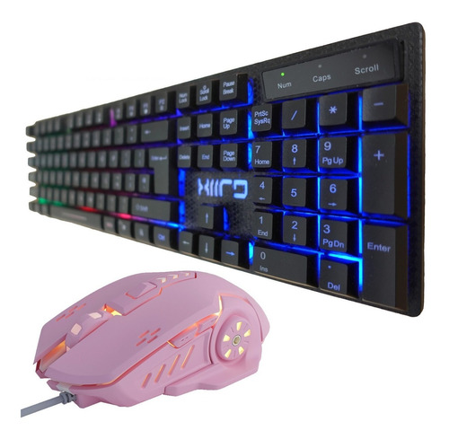 Teclado Mouse Kit Gamer Led Retroiluminado Respirable Con Ñ 