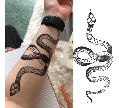 3 Pzs Tatuaje Temporal Serpientes Hombre Mujer Tatuaje 