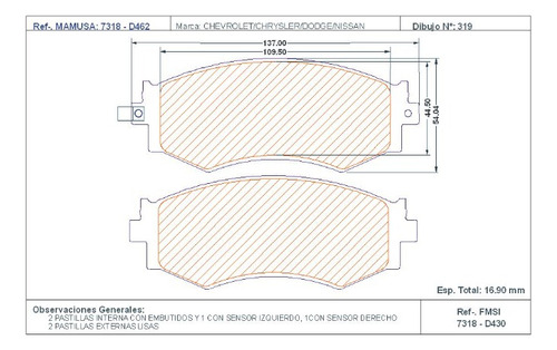 Pastillas Freno Delantera Nissan Sentra 00-12 Altima 98-12  Foto 3