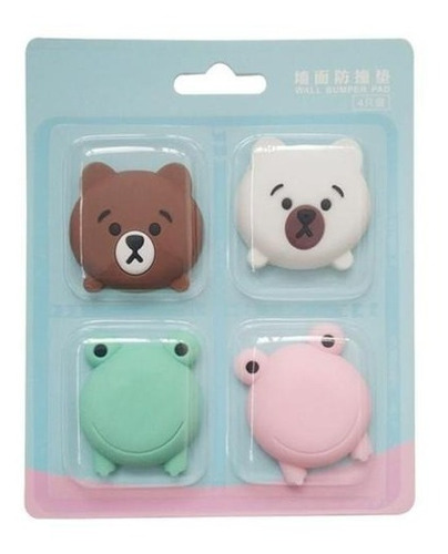 Tope De Puerta Protector P/ Pared Goma Silicona Kawaii Kids Color Amimales