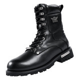 Botas De Motocicleta Para Hombre Con Cremallera Lateral, Bot