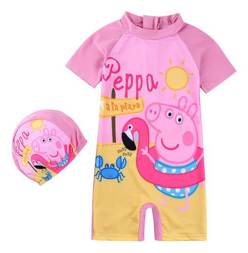 Traje De Baño Y Gorra De Peppa Pig Conjunto De 2 Piezas Niña