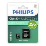 Memoria Micro Sd Xc Con Adaptador Sd 256 Gb Clase 10 Philips