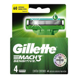 Carga Gillette Mach 3 Sensitive Com 4 Unidades