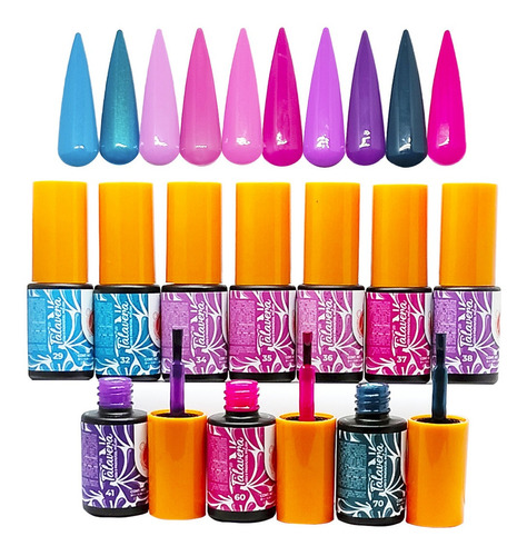 Gama 10 Pzas Gel 3 Pasos Talavera, Uñas , A Elegir, Mc Nails