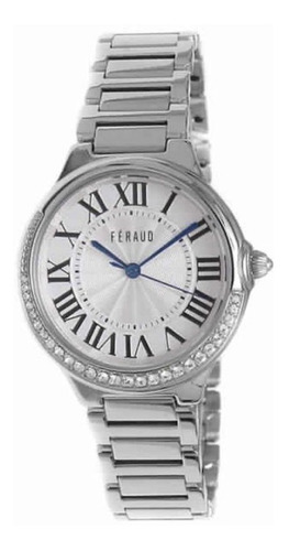 Reloj Feraud Mujer Plateado Cristal Piedras Lf20082lb