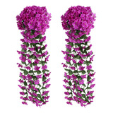 Flores Colgantes Artificiales De Hiedra Violeta 2 Unidades P