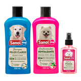 Kit Banho Cães Shampoo Pelo Claro Condicionador Perfume Flor