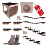 Kit Playground Para Gato 16 Pcs Mdf Crú (b)