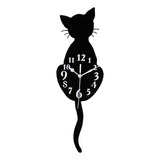 Reloj De Pared De Péndulo De Gato De Acrílico Con Columpio