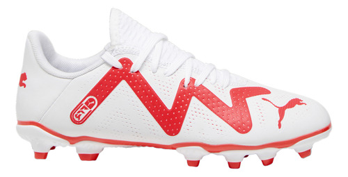 Botines Puma Future Play Fg/ag Jr Niños Fútbol Blanco