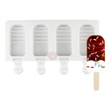 Molde De Silicona Paleta De Helado Ice Pops Mitad Rayada 