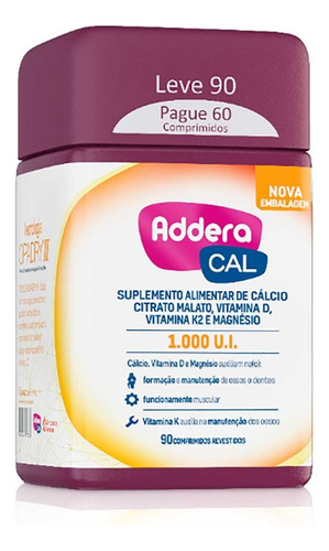 Addera Cal 1.000ui 90 Comprimidos Revestidos