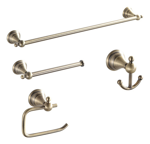 Acessórios Para Banheiro Vintage Antigo Bronze 4pçs Lavabo