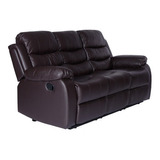 Sillón Reclinable Moderno 3 Cuerpos Eco Cuero Beverly