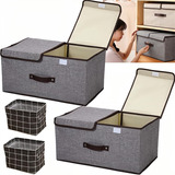 Cajas Organizadoras Ropa Tela Plegable Cesto Con Tapa,4 Pcs