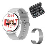 Smartwatch Reloj Gris Hombre Mujer Dt4 New Combo Auriculares