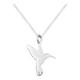 Dije Y Cadena Colibri Liso Calado Plata 925 Envio Gratis