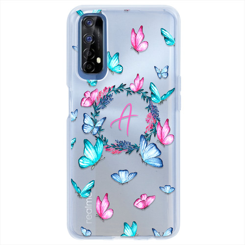 Funda Para Realme Mariposas Personalizada Con Tu Inicial