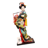 Elegante Escultura De Muñeca Geisha Japonesa Para