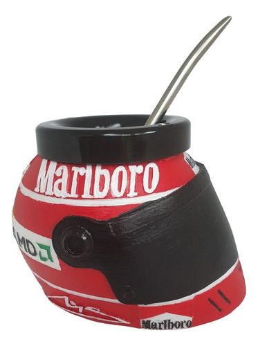 Mate Casco Schumacher Impreso En 3d + Bombilla 