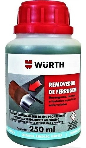 Removedor Ferrugem Wurth Oxidação Corrosão Decapante 250ml