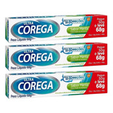 Kit 3 Ultra Corega Creme Sabor Menta 68g Fixador Dentaduras