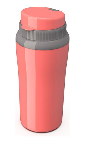 Copo Garrafinha Térmica Compacta Pequena Suco Chá Água Rosa