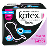 Pantiprotectores Kotex Unika Black Largos 50 Piezas