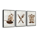 Quadro Decorativo Para Cozinha Retrô Moldura E Vidro 18x24