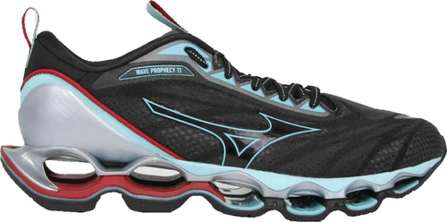 Tênis Mizuno Wave Prophecy 11 Cinza Azul Vermelho