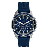 Reloj Hombre Ax Spencer De Silicona 44mm Correa Azul