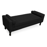 Recamier Baú Fênix P/ Cama Solteiro 100cm Suede Preto