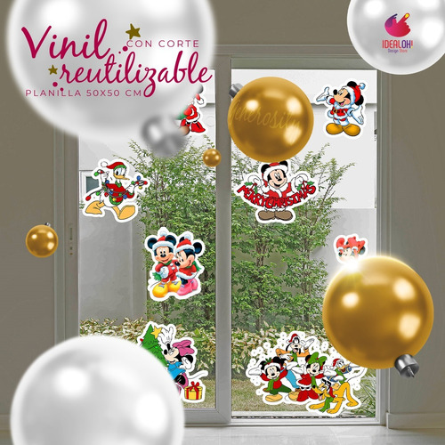 Vinil Navideño Decorativo Reutilizable