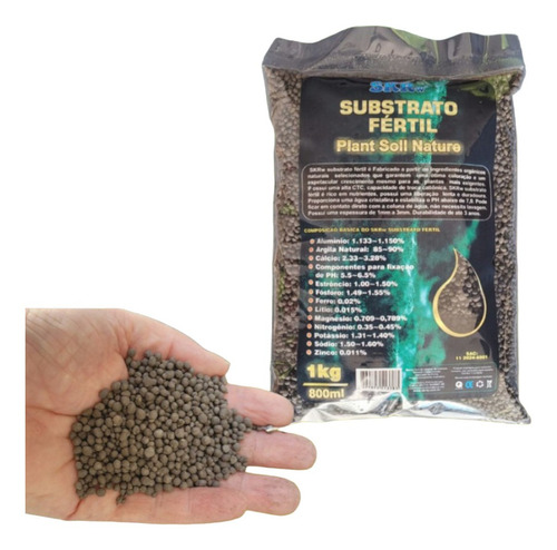 Substrato Fértil Para Aquário Plantas Aquáticas 1kg