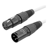 Cabo Xlr Macho - Xlr Fêmea Branco 3m Balanceado Microfone 