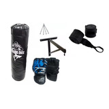Kit Boxeo: Bolsa 1,30mts S/relle+cade+sopor+guantes+vendas