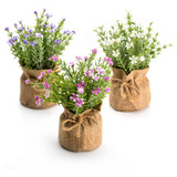 Velener Babys Breath Flores Artificiales En Pequeños Jarrone