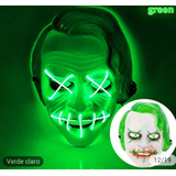 Mascara De Halloween Joker Guasón Con Luces Led Neon